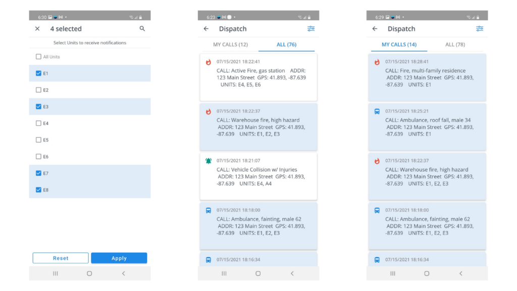 simplifying communication with dispatch by unit